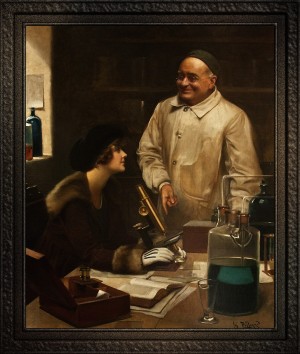 The Chemist And His Student by Harold H. Piffard Old Master Reproduction